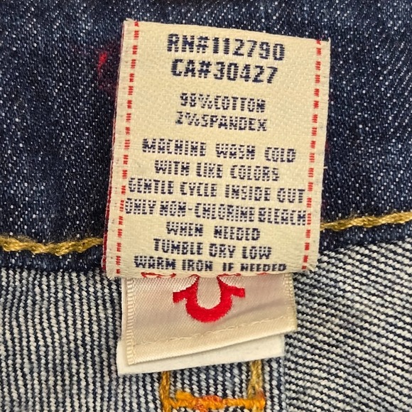 True Religion "Johnny" Low Rise Bootcut Jeans Women's Size 29x34 Dark Wash‎ Y2K - Picture 7 of 13